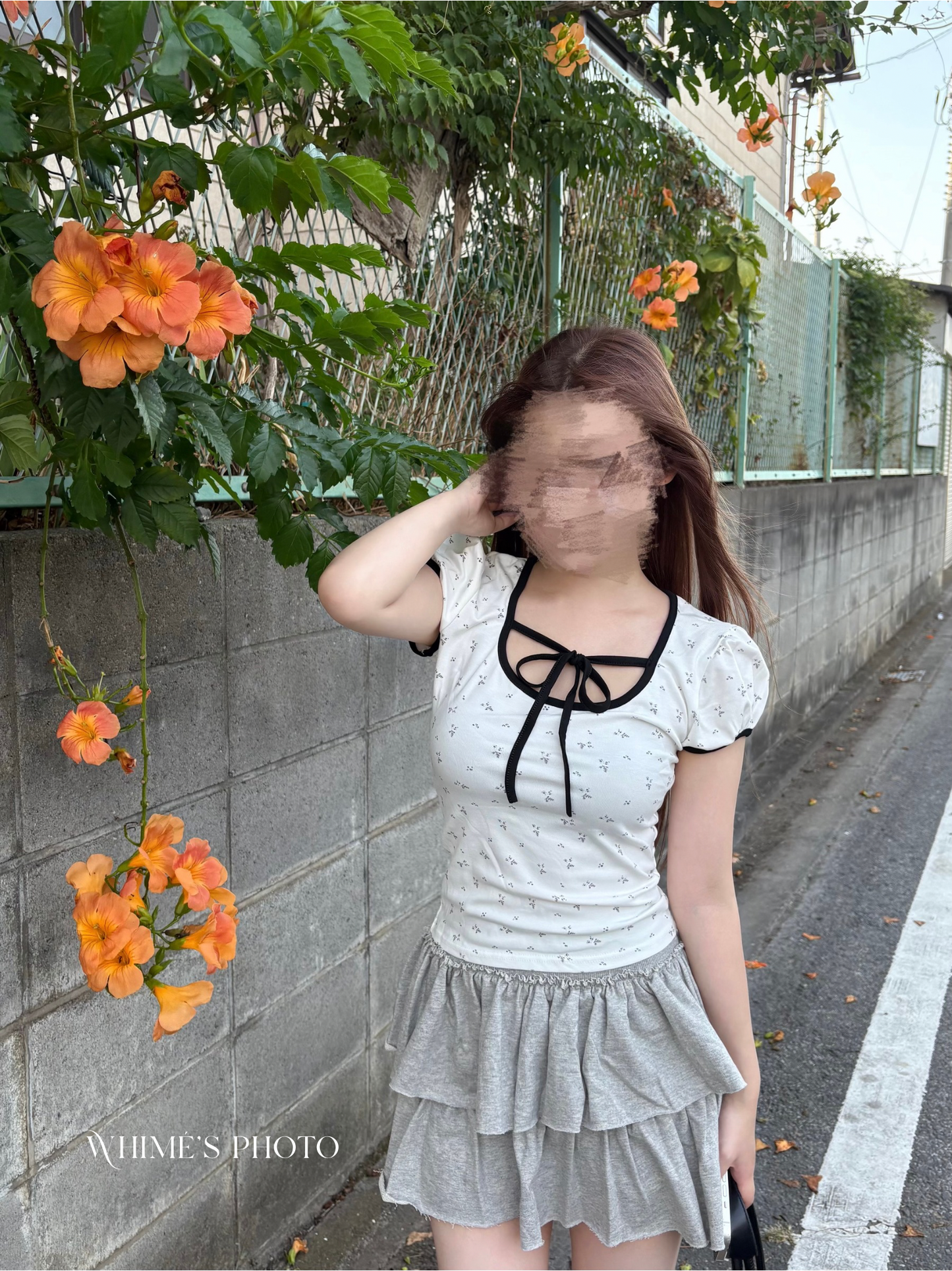 リボンカジュアルTシャツ【KN2507018】