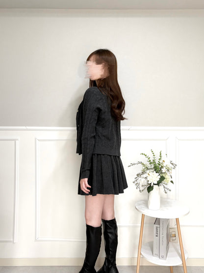 ガーリーケーブルニットカーディガンセット【WH2510004】