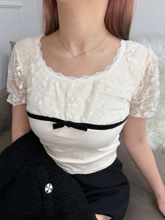 レースリボンTシャツ【UM2507025】