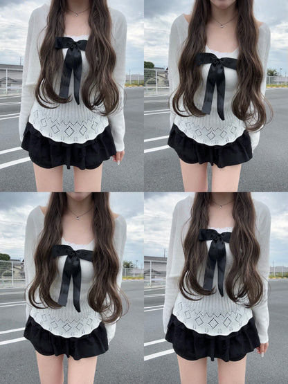 ビッグリボンカーディガンセット【IN2509003】